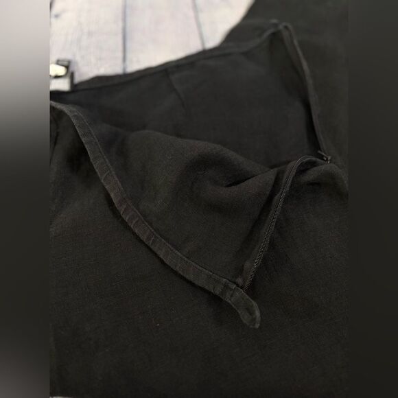 Eileen Fisher Black 100% Irish Linen Classic Casual Minimalist Crop Pants XL - Picture 10 of 10